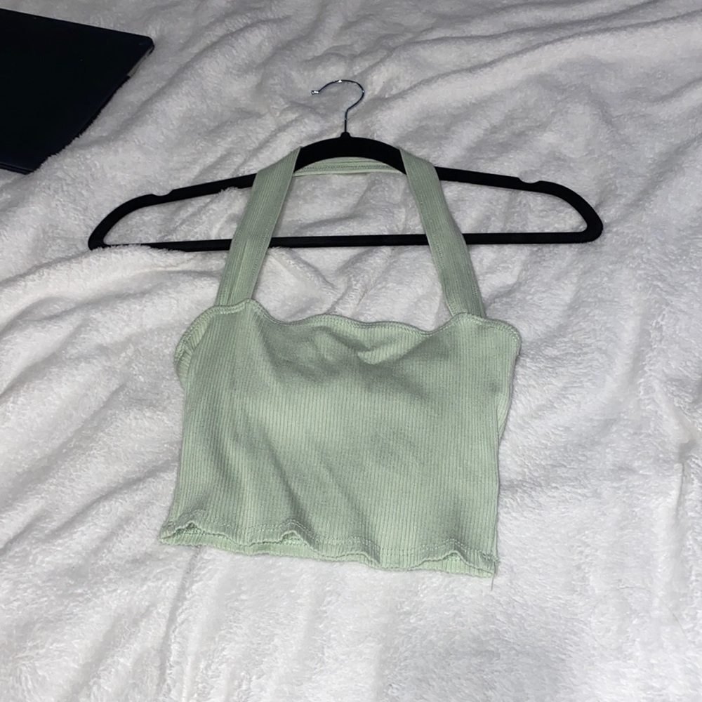Mint green halter top
